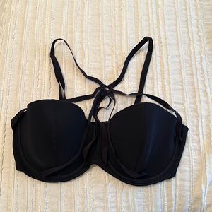 Adore Me Strappy Chest Black Bra